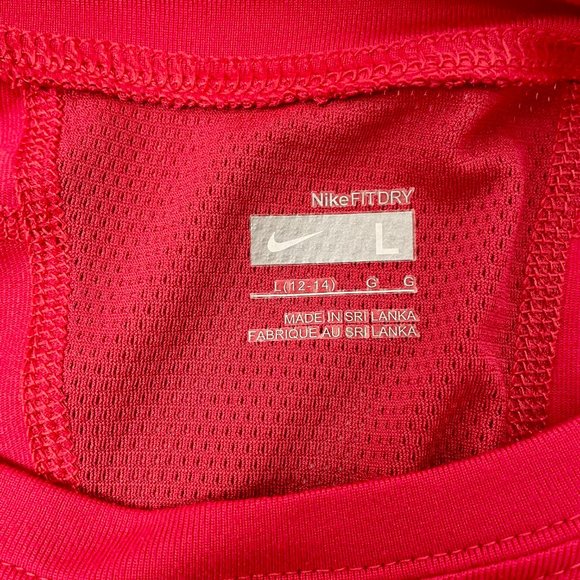 Women's Nike Fit Dry Short Sleeve Workout Tee Shirt, Hot Pink, Size Large - Picture 5 of 7